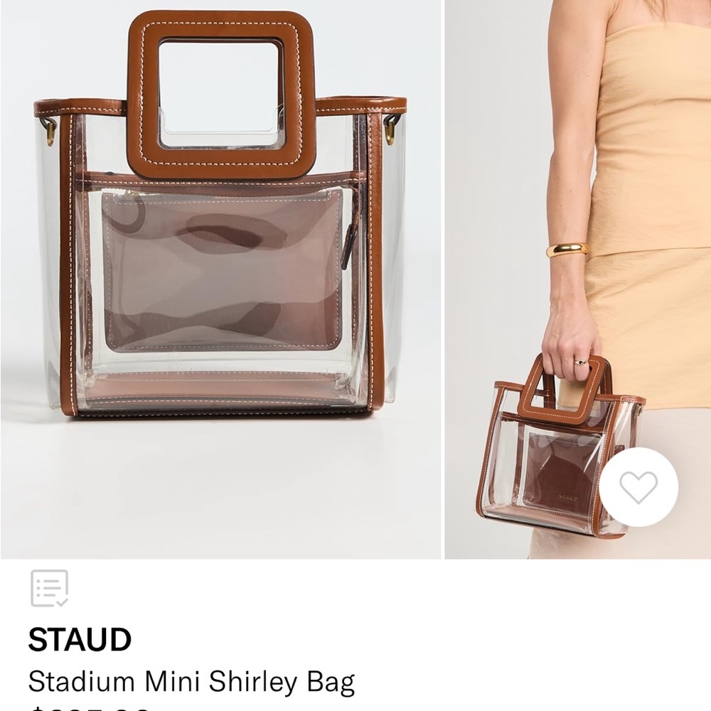 STAUD Stadium Mini Shirley Bag - Brown and Clear
